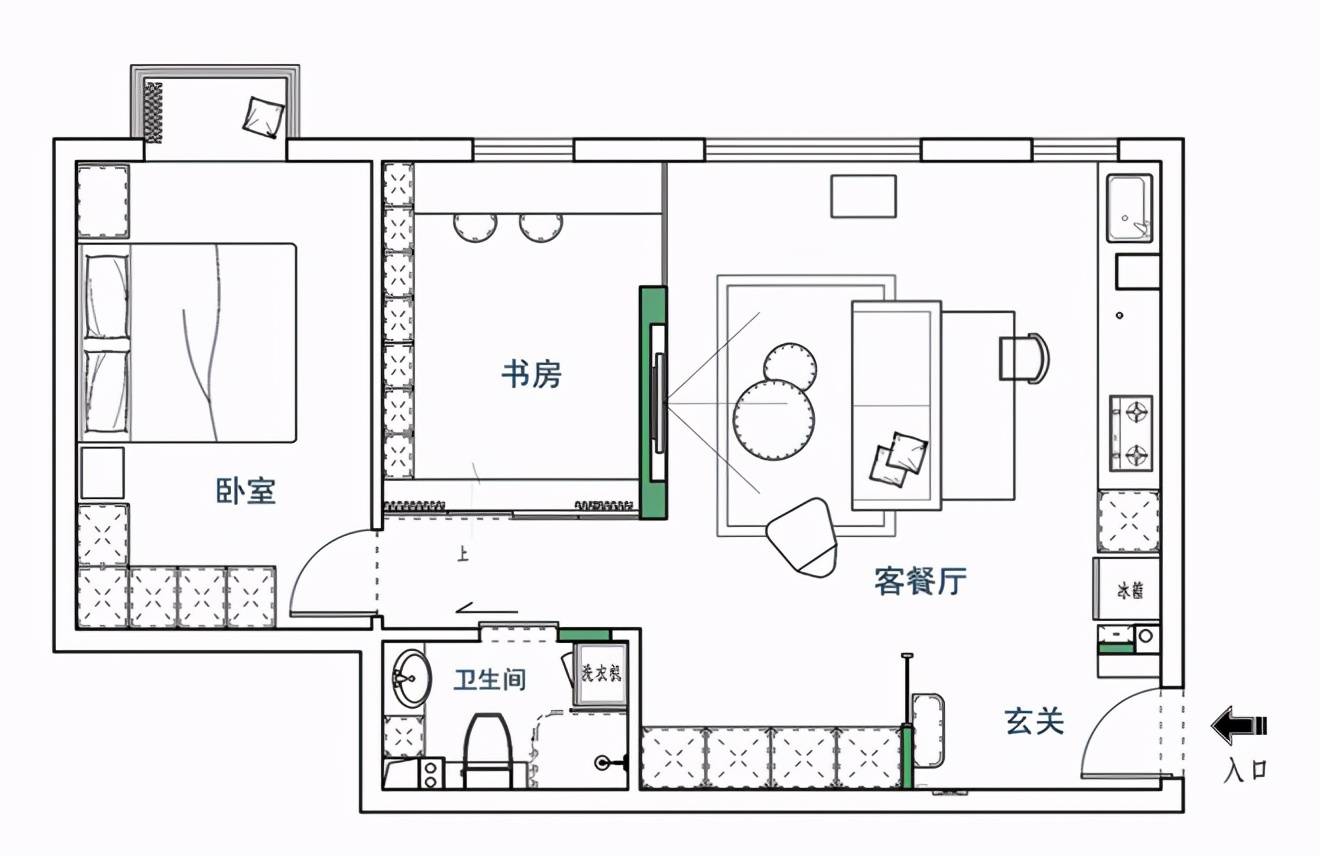 90后女孩在北京买59平的单身公寓,改造完后,收纳空间翻倍