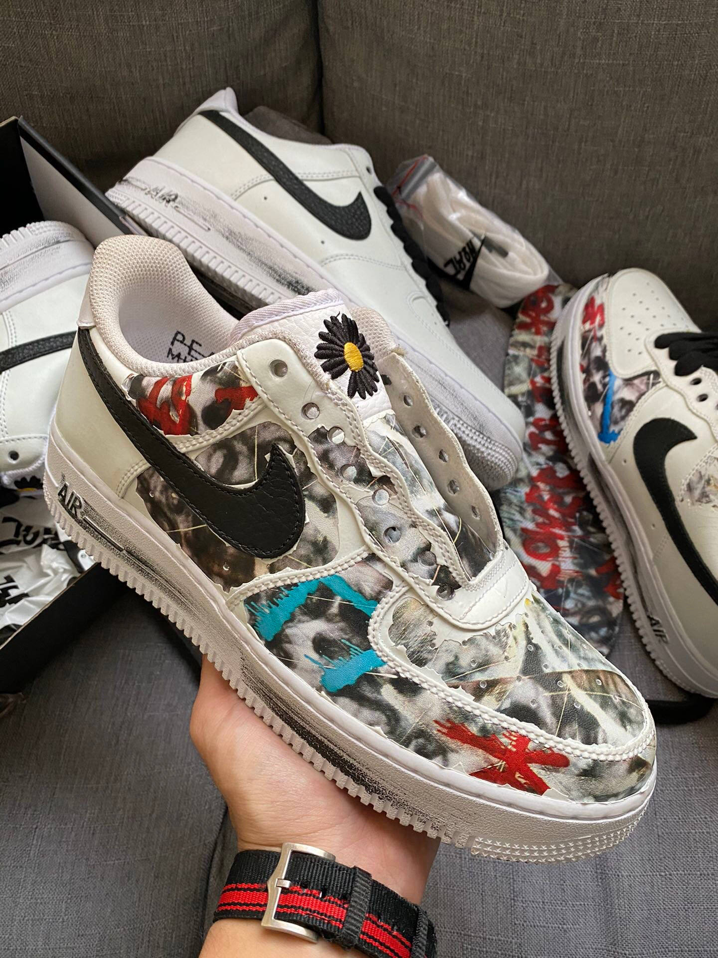 耐克空军一号 gd-peaceminusone x nike air force 1 权志龙重磅雏菊