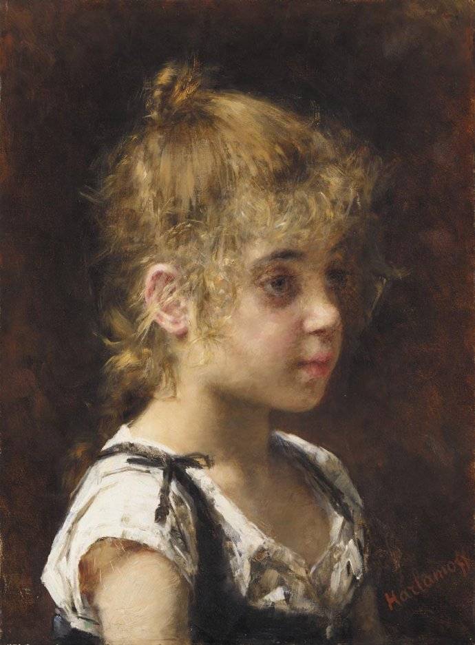 图片[16]-油画艺术——俄罗斯画家油画中的小女孩可真漂亮-魔性次元