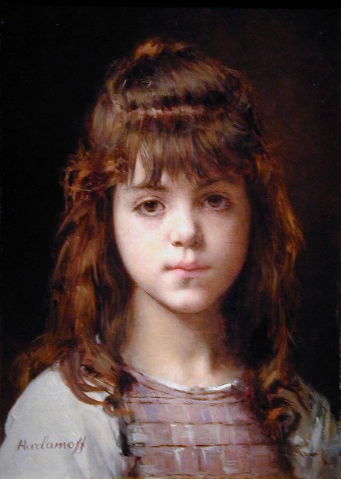 图片[1]-油画艺术——俄罗斯画家油画中的小女孩可真漂亮-魔性次元