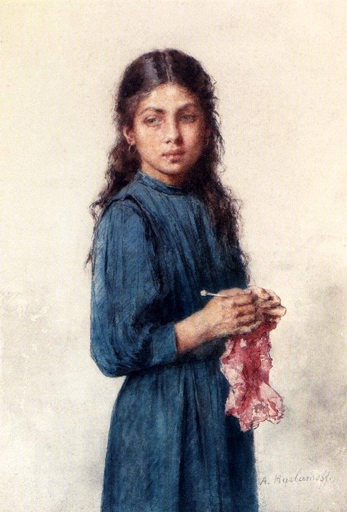 图片[17]-油画艺术——俄罗斯画家油画中的小女孩可真漂亮-魔性次元