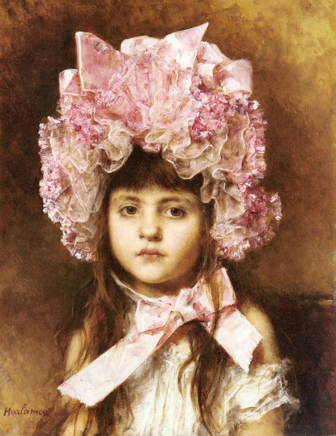 图片[2]-油画艺术——俄罗斯画家油画中的小女孩可真漂亮-魔性次元