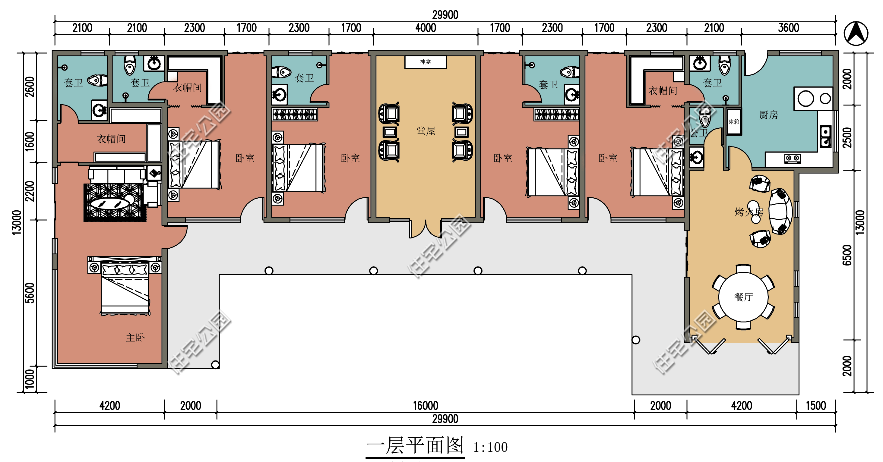 第2套:火炕卧室 堂屋 土灶,16×10米田园风二层洋楼,主体预算40万