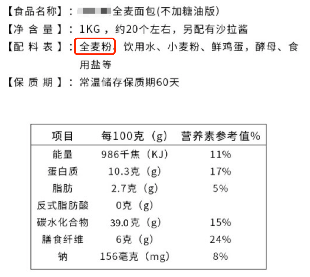 含量|购买全麦面包避坑指南，第2个坑实在实在太隐蔽了