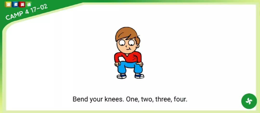 bend your knees. one, two,three,four.