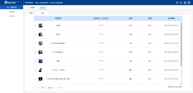 G3云推广5G直播网站 企业精准获客的利器