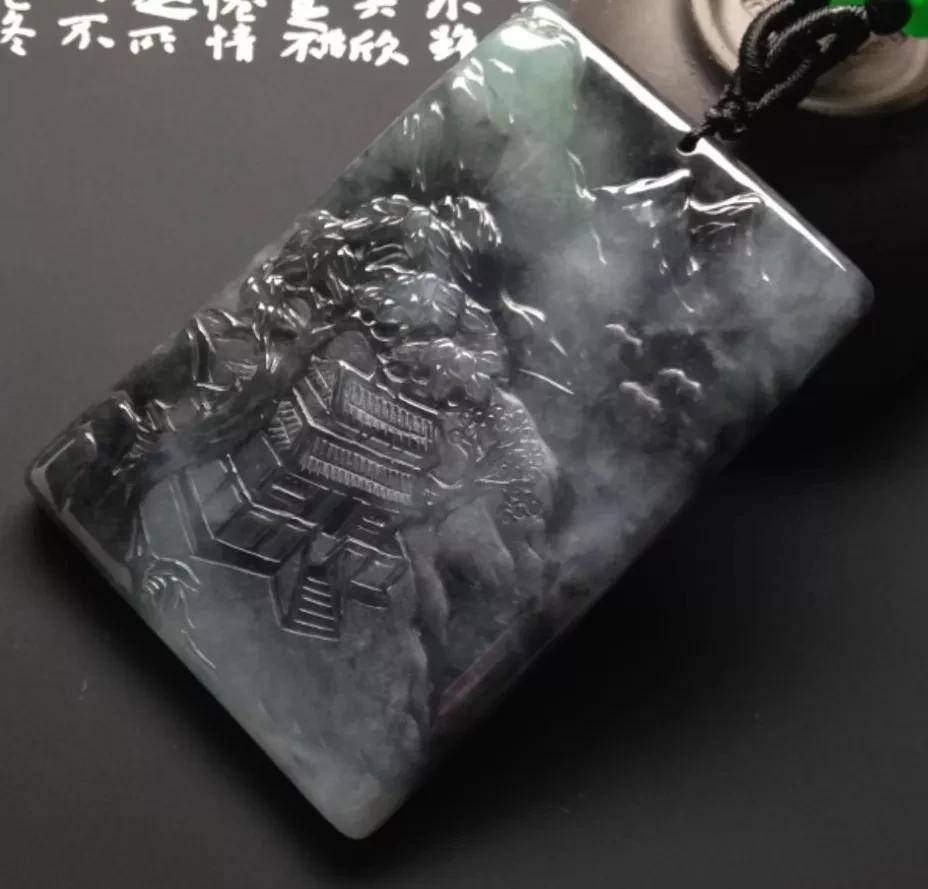 宛如一幅山水泼墨画乌鸡种翡翠美得另类很多人却把它当成墨翠