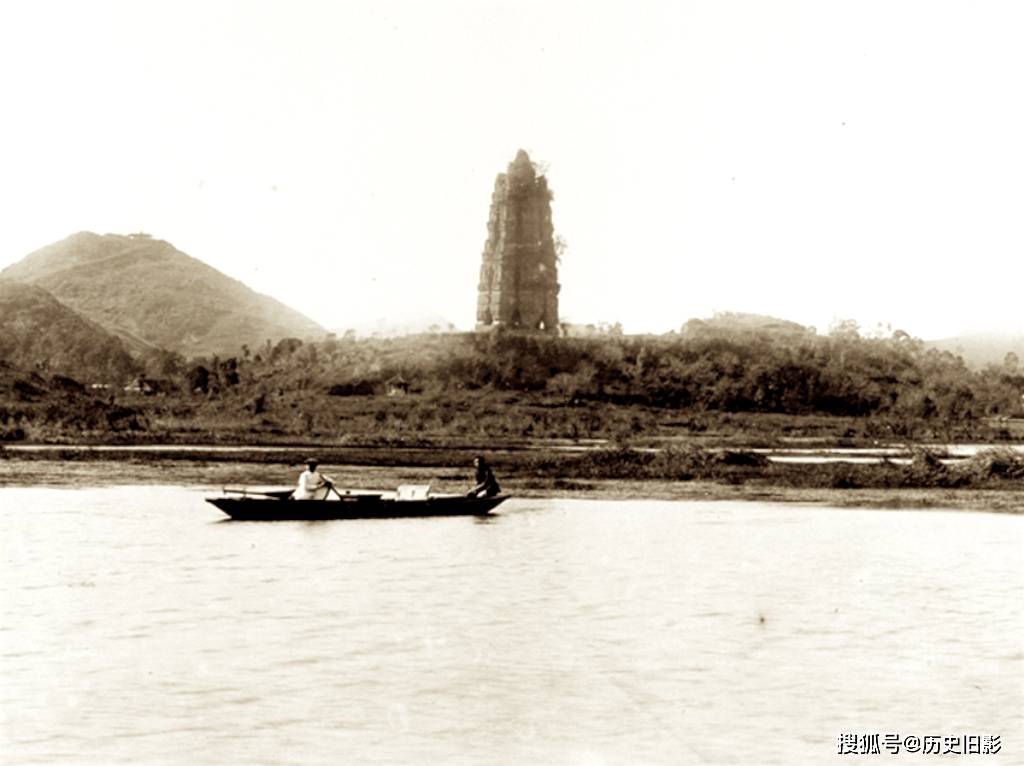 上世纪20年代杭州西湖雷峰塔老照片古朴真实面貌