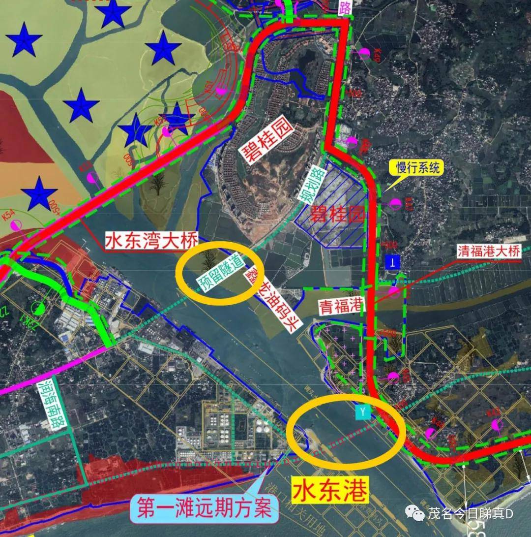 滨海旅游公路最新卫星图电白三馆航拍水东湾未来或建海底隧道
