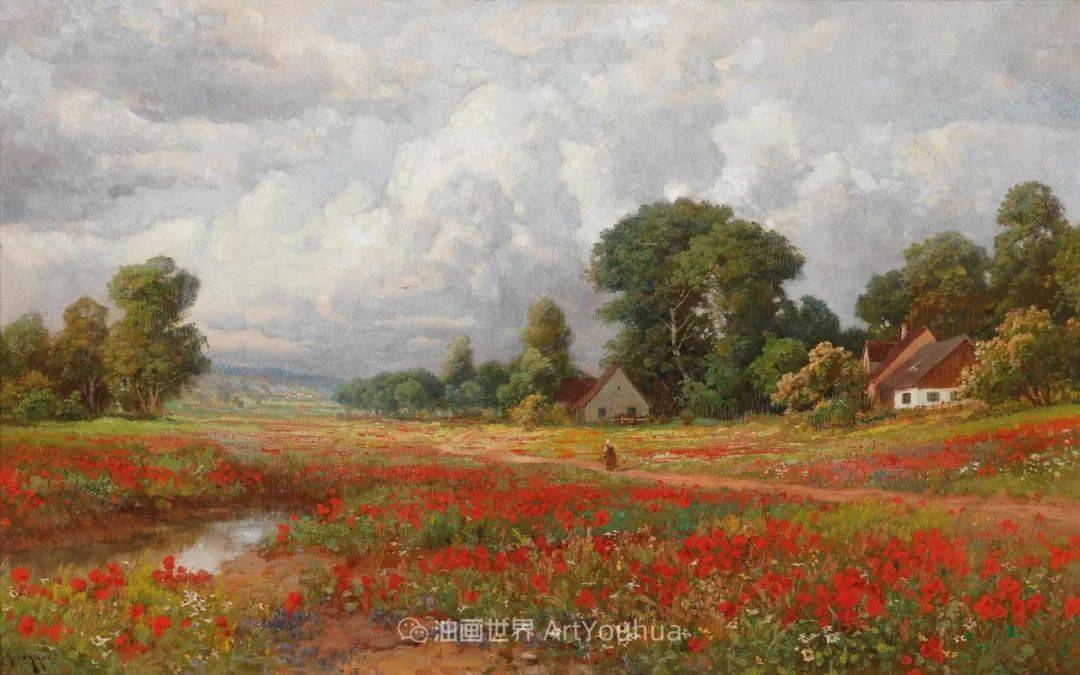 奥地利画家阿洛伊斯·阿内格风景油画欣赏
