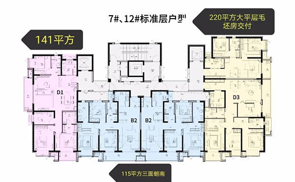 康桥玖玺园高层户型平面图