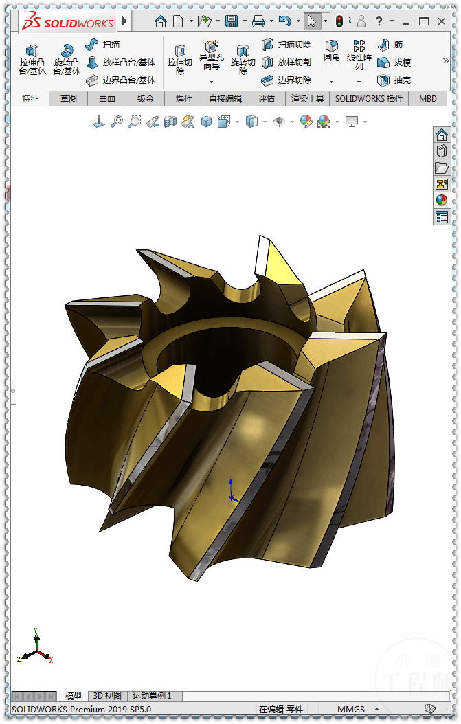 用solidworks画个切削工具铣刀建模容易图纸不好看