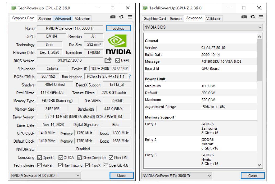 rtx 3060 ti的gpu-z信息