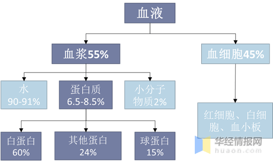 血浆成分及占比情况血浆是人体血液的重要组成部分,分离提纯血浆可以