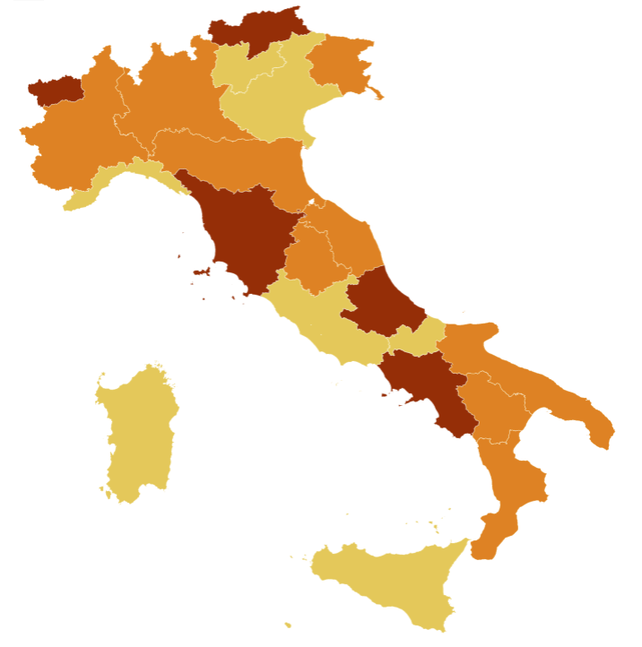 m疫情关注#意大利红橙黄区划分再次改变!