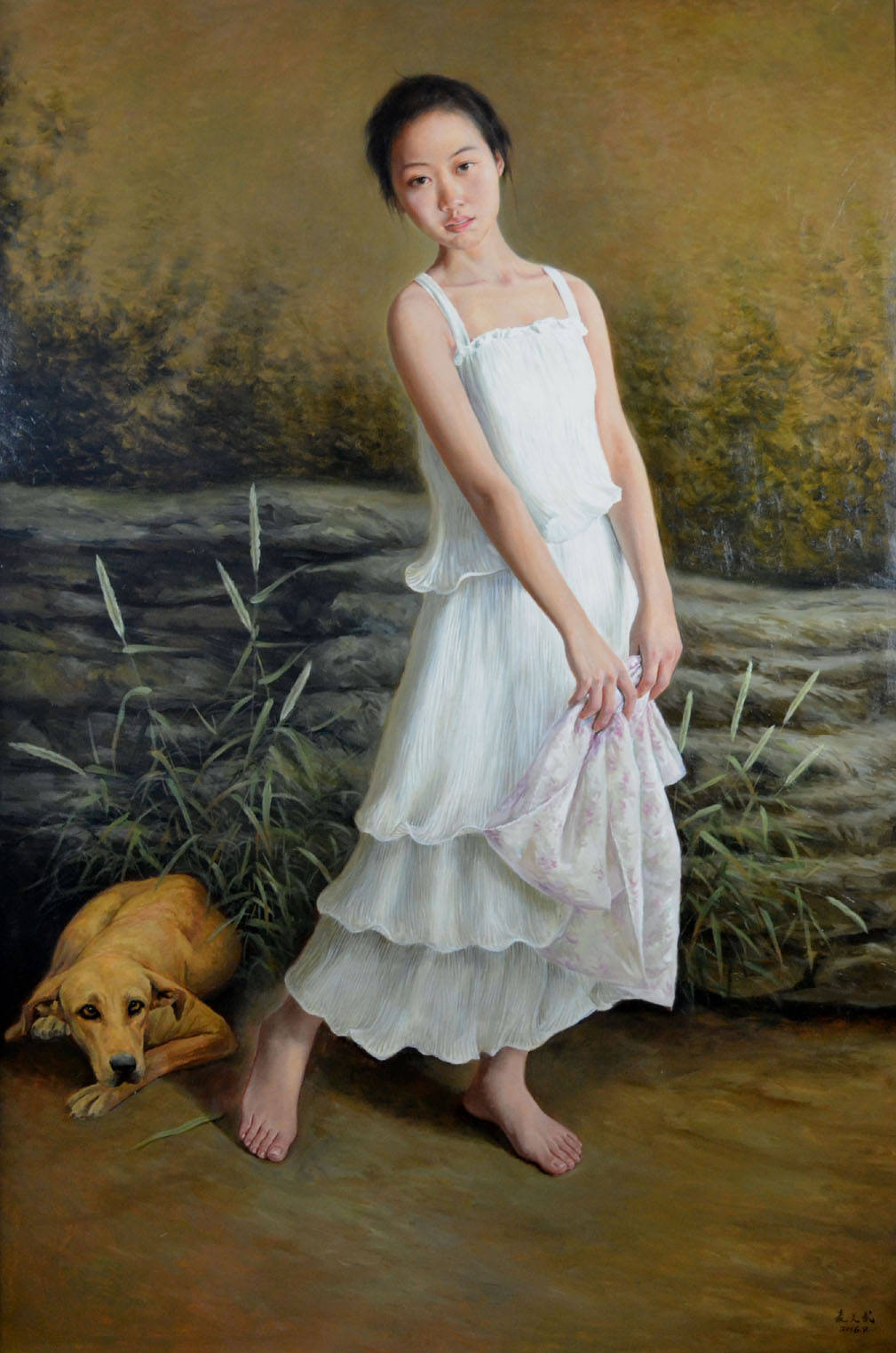 图片[2]-青年艺术家聂义武人体油画中的少女，有着古典雅致的纯美气息-魔性次元