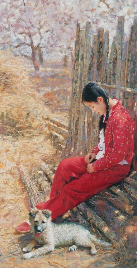 图片[14]-油画名家——吴静涵乡村少女系列油画作品欣赏-魔性次元