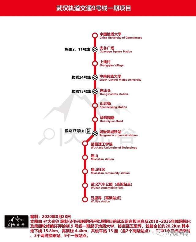 武汉地铁9号线终点设置于五里界镇内!初步计划建设至吴村附近!