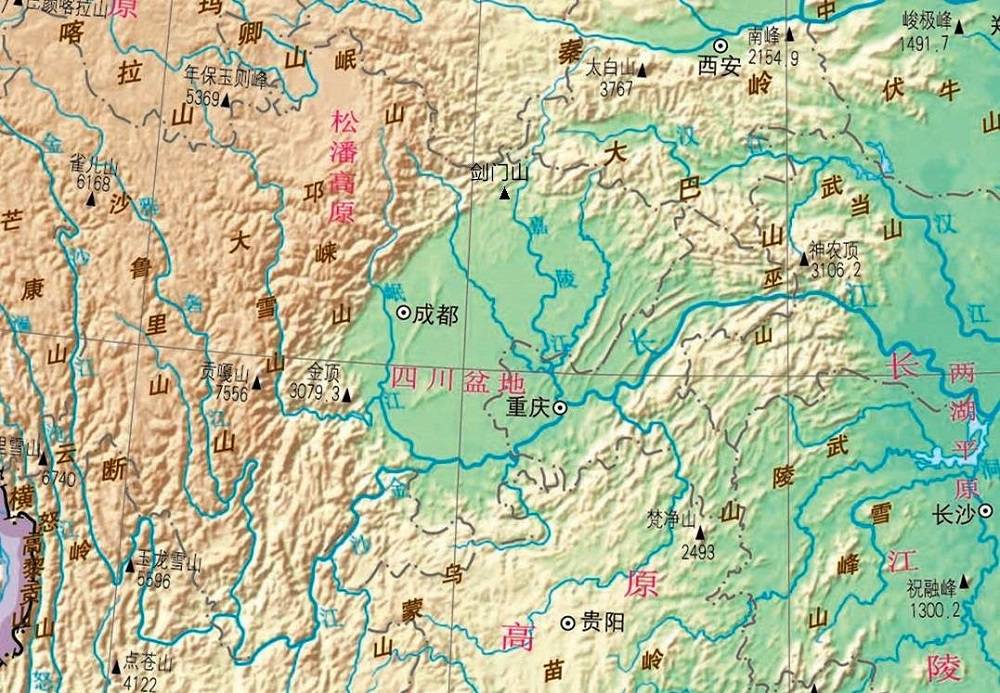 四川地形图