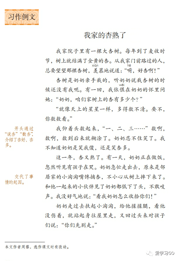 电子教材 点击图片,查看大图 教材解析  本单元安排了《我家的杏熟了