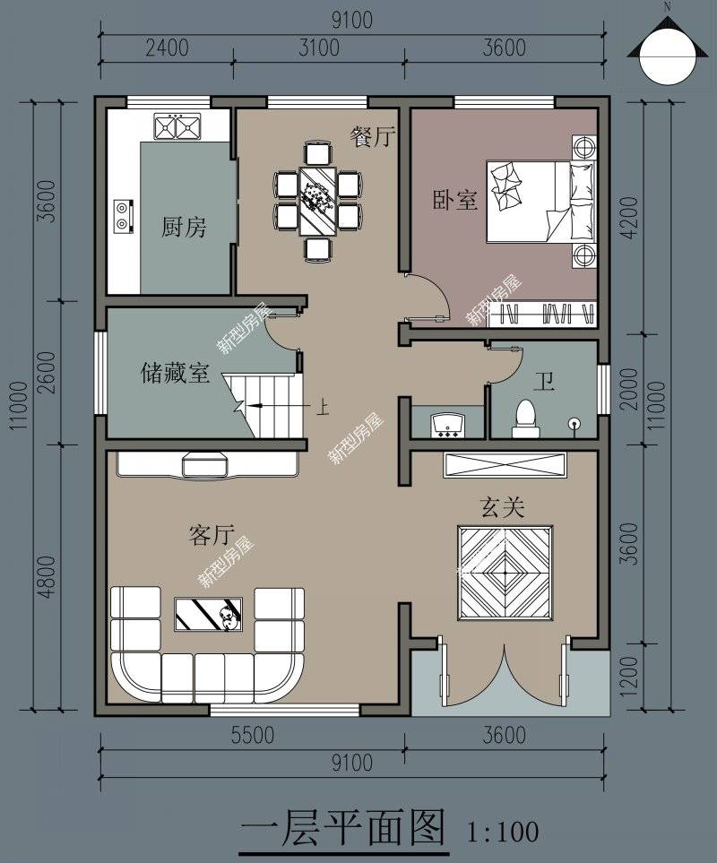 农村自建房面宽9米深11米想建两层怎么设计好