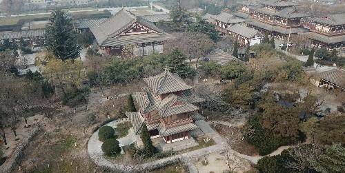 原创航拍西安最上镜景点之一的青龙寺,鸟瞰更美