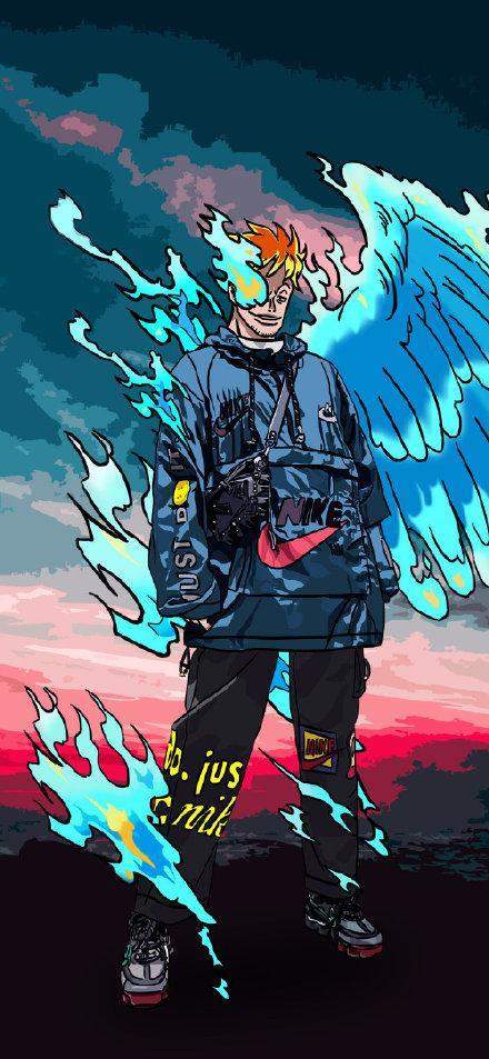 原创海贼王:时尚加特效,索隆黑色机车服玩自拍,路飞身穿潮牌开二档