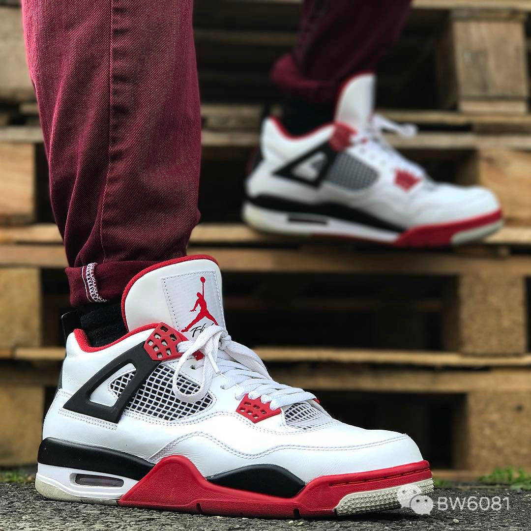 air jordan 4 " fire red " aj4乔4 白黑红火焰红dc7770-160 男子文化
