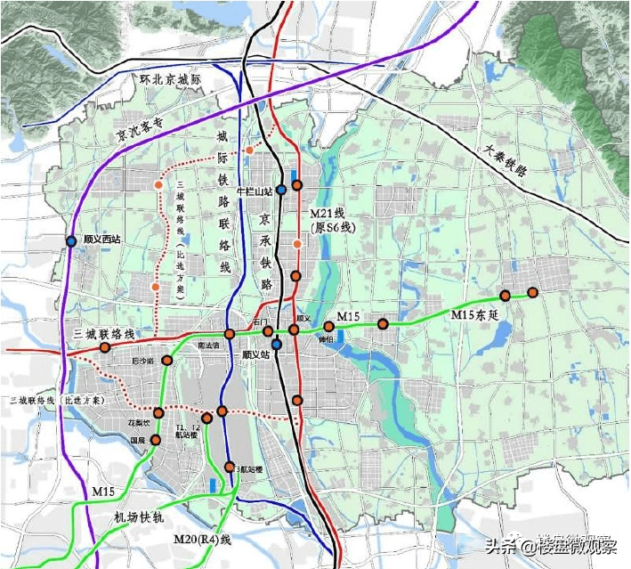 2020年最新最全顺义交通蓝图含t1t2t3轻轨m21城铁