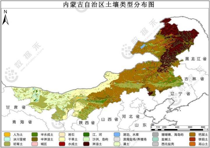 1995年各省土壤类型分布数据图汇总_山西省