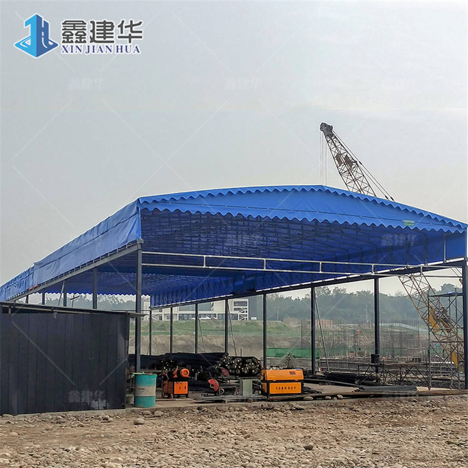 工地大型悬空伸缩电动雨棚厂家定做