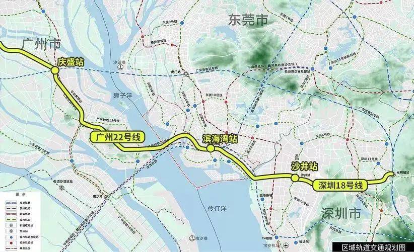 广州南站商务区,西塱,止于万顷沙站,未来将作为大湾区城际的跨市快线