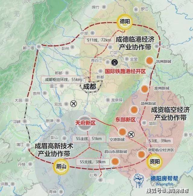 路线起于旌江干线与九高路交会处,由北向南延伸,经德阳市东河镇,经