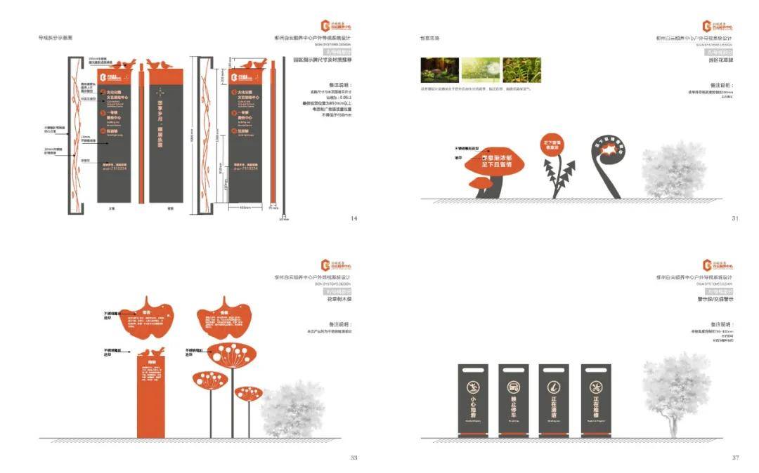 园区户外指示牌,花木牌,警示牌等导视系统设计