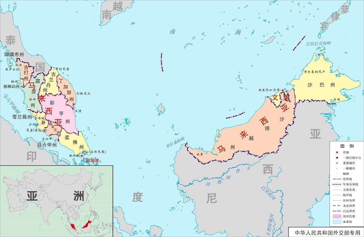 马来西亚行政区划图