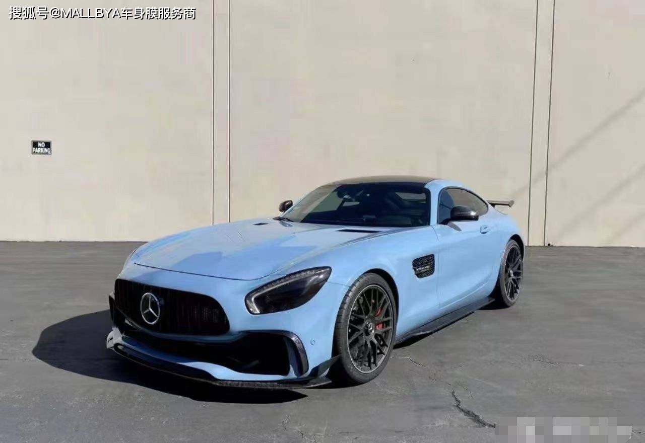 奔驰amg gt 50改色瓷器蓝 看起来优雅大气