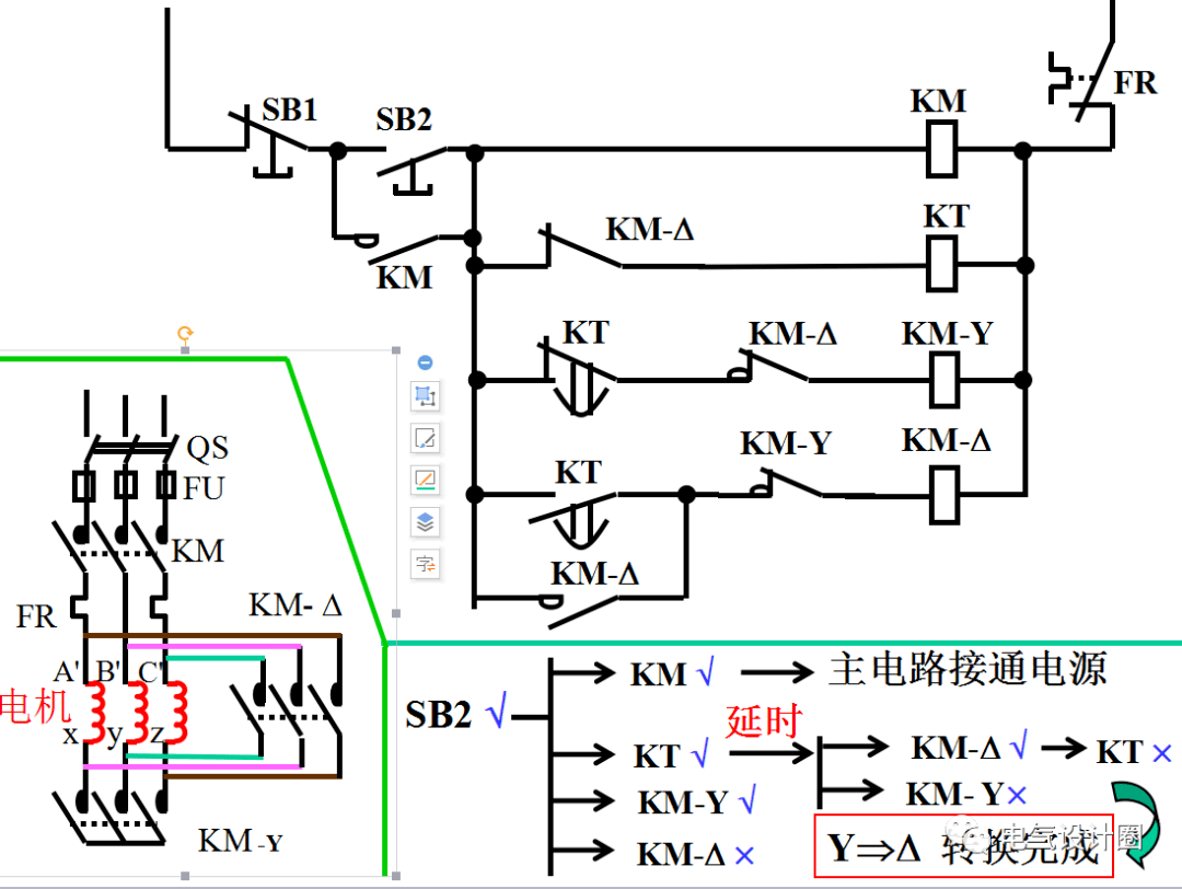 8. y-△ 起动控制电路