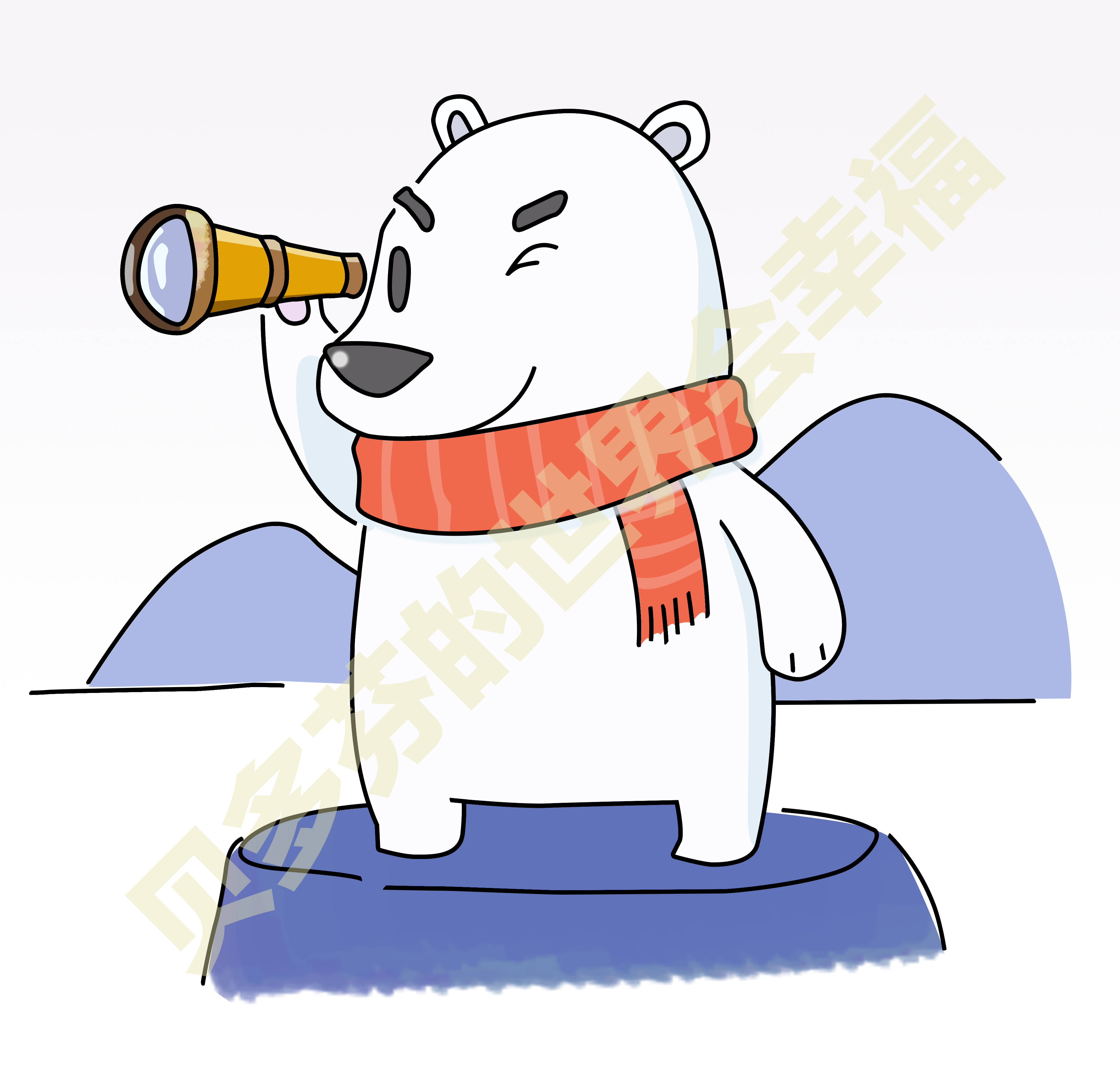 北极熊psd卡通素材