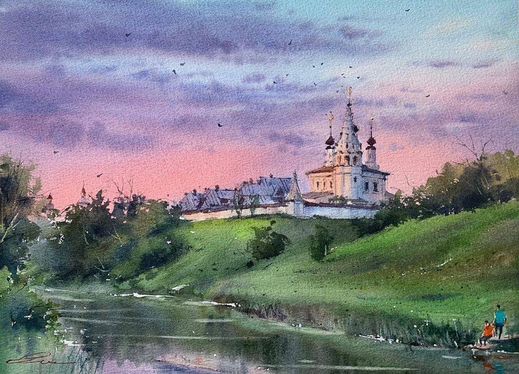 擅长描绘水面的水彩艺术家galina gomzina
