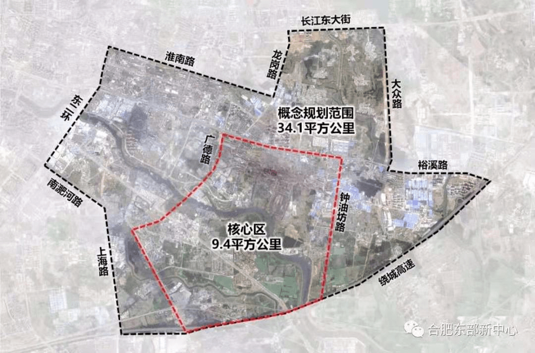 丨东部新中心区位示意图 图源水印