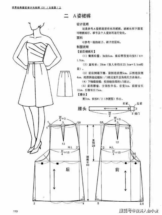 12款裙裤的服装制版裁剪图!