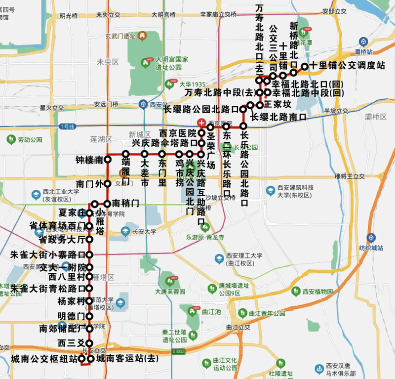 3月25日西安将调整203路,258路,278路,312路4路公交路线