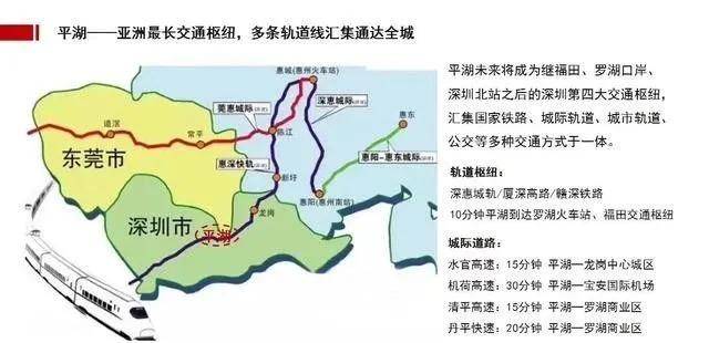 城际铁路,地铁,高速,城市干道构筑"1 2 3 4"平湖枢纽,给未来城区发展