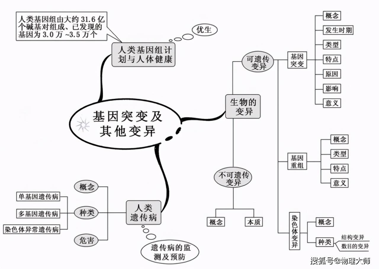 高中生物:思维导图整理,快快收藏分享!