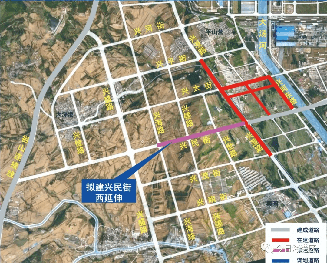 兴民街西延伸(兴海路-兴澄路)道路工程:西起兴海路,东至兴澄路,项目