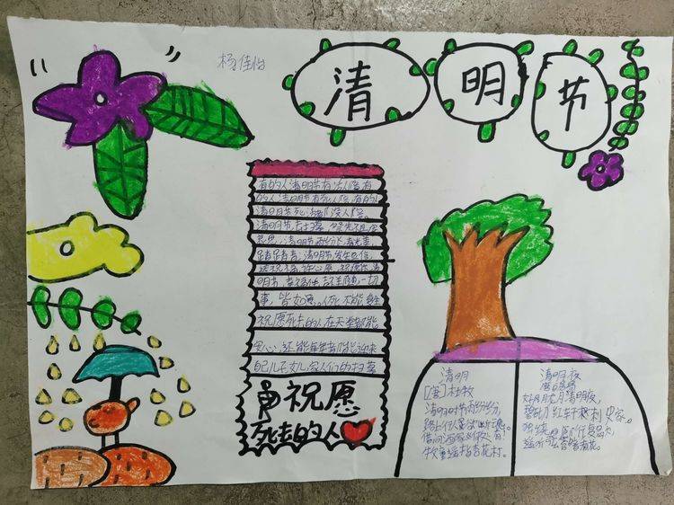 图说清明节义马市第四小学举行清明节手抄报比赛