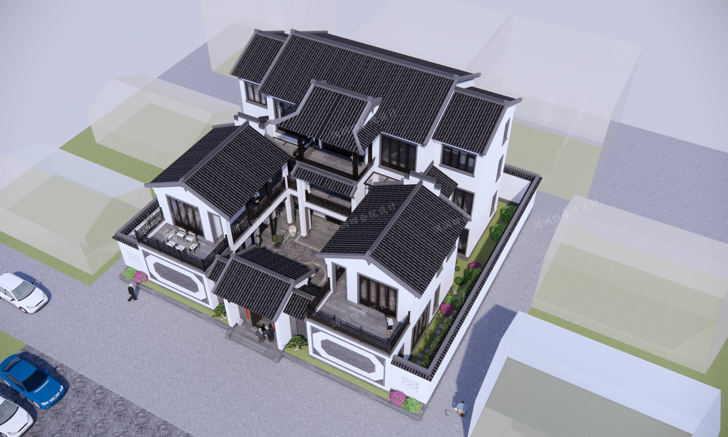 福建兄弟合建三层苏式四合院别墅大家族亲情更浓润润四合院设计刘鹰