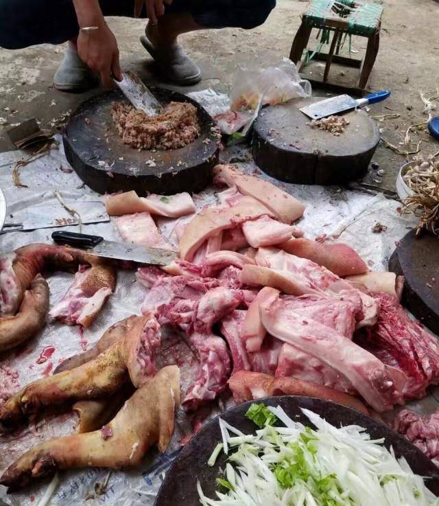 农村正宗杀猪饭,猪肉的八种不同做法,最后一种你没见过