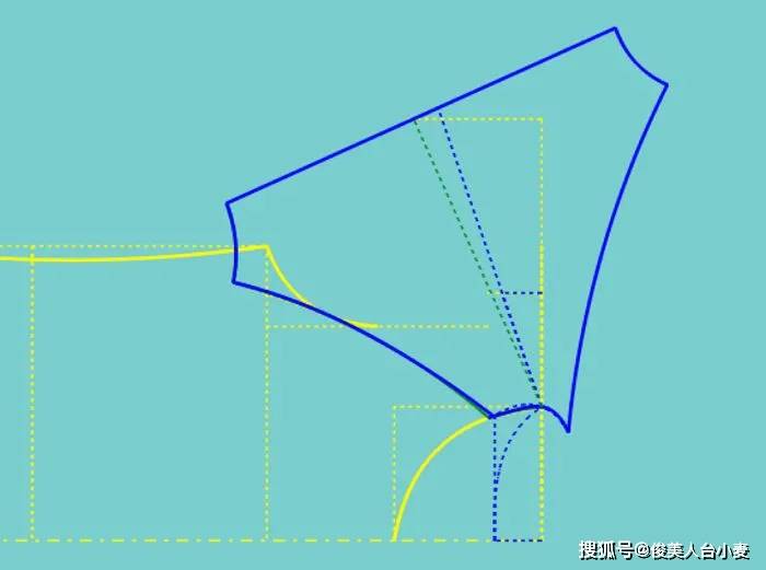 女士插肩袖t恤的裁剪图画法