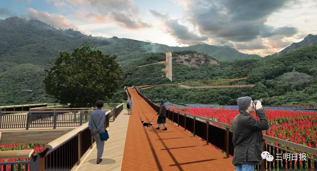 麒麟山绿道连接线高架桥合拢!它将成三明地区最高的钢箱梁人行景观桥